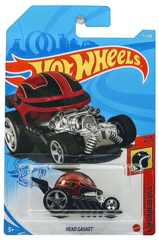 Hot Wheels 2021 - Collector # 075/250 - HW Daredevils 2/5 - New Models - Head Gasket - Metalflake Maroon - International Card
