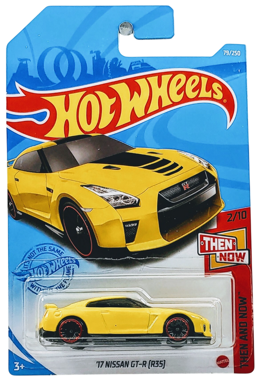Hot Wheels 2021 - Collector # 079/250 - Then And Now 2/10 - '17 Nissan GT-R (R35) - Yellow - International Card