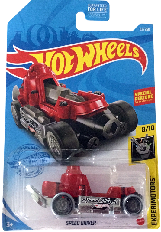 Hot Wheels 2021 - Collector # 082/250 - Experimotors 8/10 - Speed Driver - Transparent Red - USA Card