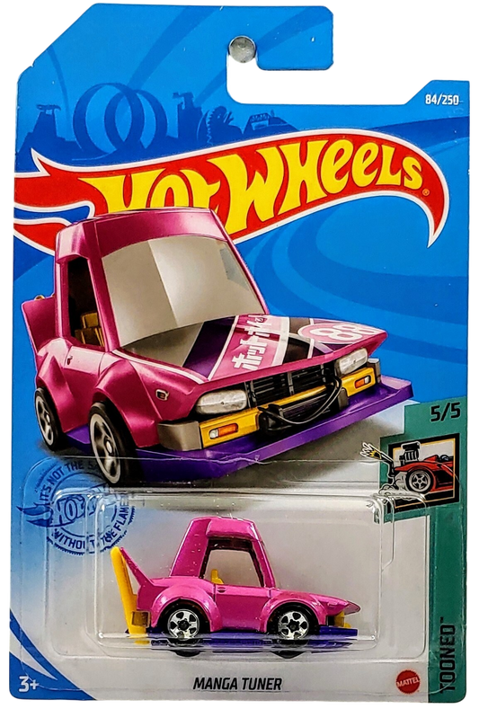 Hot Wheels 2021 - Collector # 084/250 - Tooned' 5/5 - Manga Tuner - Pink Metalflake - International Card