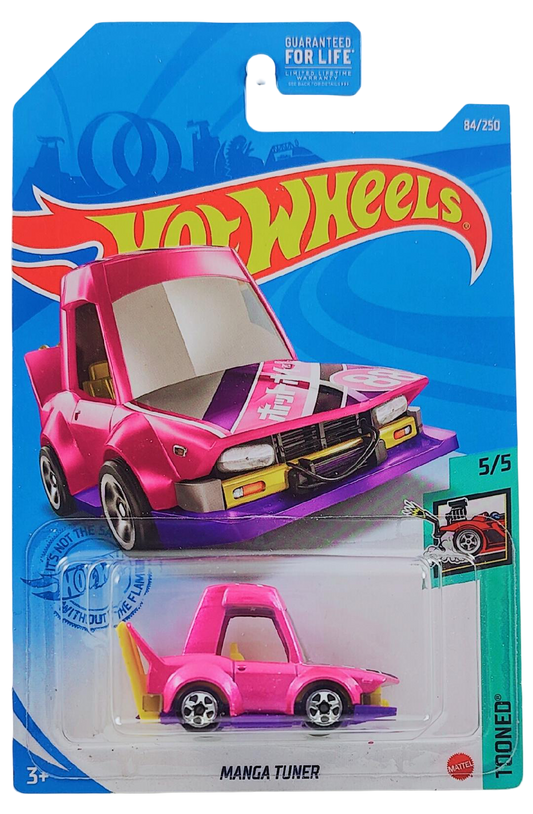 Hot Wheels 2021 - Collector # 084/250 - Tooned' 5/5 - Manga Tuner - Pink Metalflake - USA Card