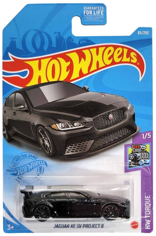 Hot Wheels 2021 - Collector # 085/250 - HW Torque 1/5 - Jaguar XE SV Project 8 - Black - USA Card