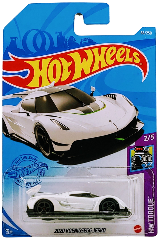 Hot Wheels 2021 - Collector # 086/250 - HW Torque 2/5 - 2020 Koenigsegg Jesko - White - International Card