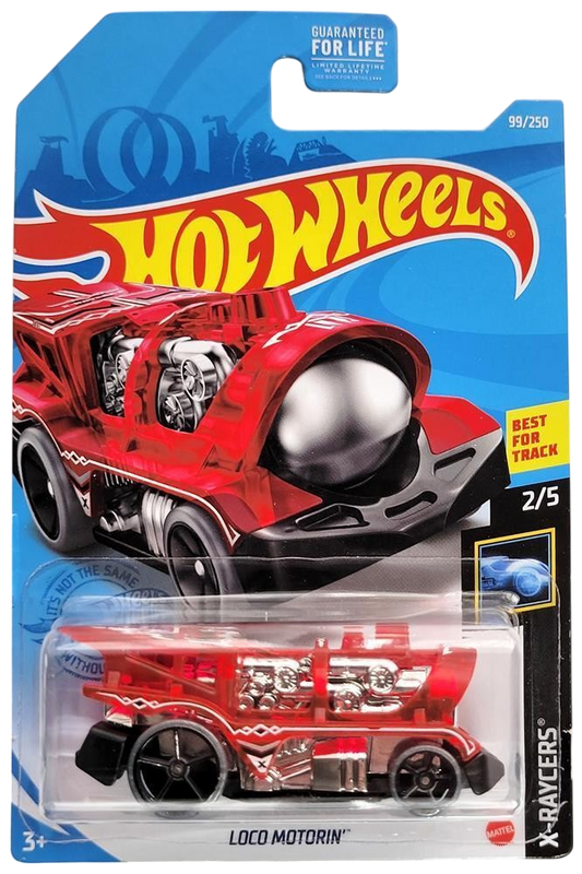 Hot Wheels 2021 - Collector # 099/250 - X-Raycers 2/5 - Loco Motorin' - Transparent Red - USA Card