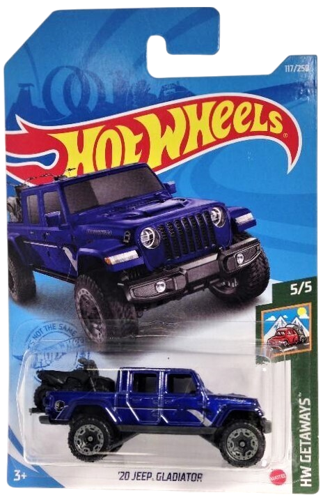 Hot Wheels 2021 - Collector # 117/250 - HW Getaways 5/5 - '20 Jeep Gladiator - Dark Blue - International Long Card