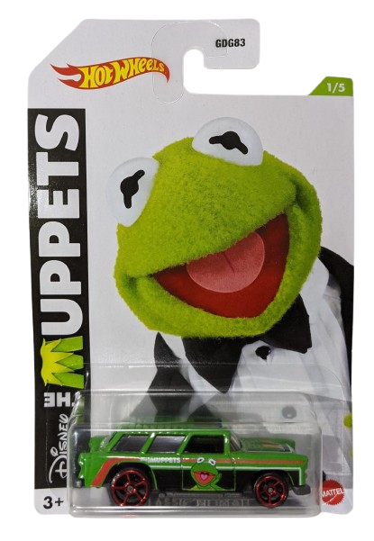 Hot Wheels 2021 - Theme / Disney The Muppets # 1/5 - Classic Nomad - Green / Kermit the Frog - Red OH5SP Wheels - Tinted Windows - Black Interior - Kermit Blister Card