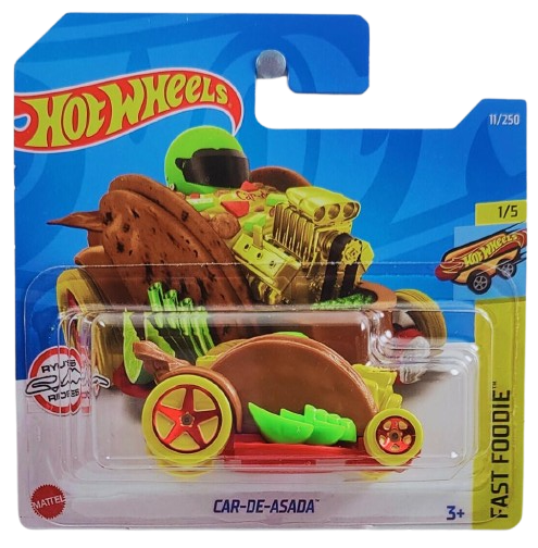 Hot Wheels 2022 - Collector # 011/250 - Fast Foodie 1/5 - Car-De-Asada - Brown / Taco - Short Card