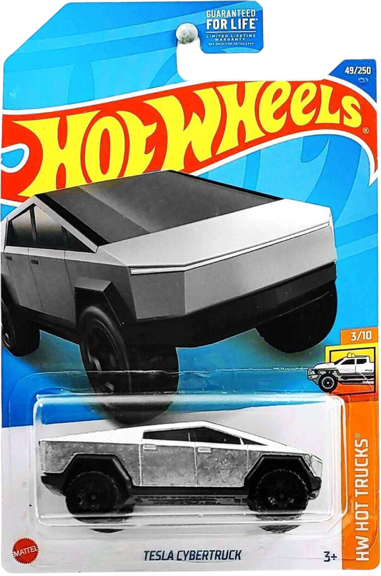 Hot Wheels 2022 - Collector # 049/250 - HW Hot Trucks 3/10 - Tesla Cybertruck - ZAMAC - USA Card