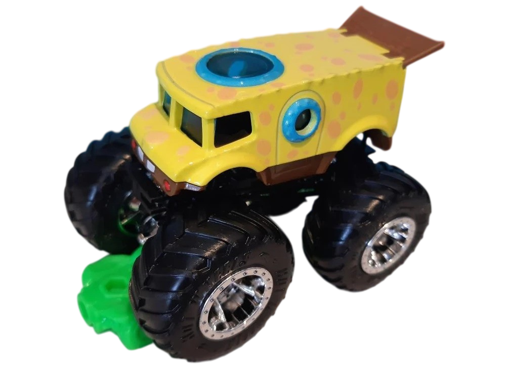 Hot Wheels 2022 - Monster Trucks / Nickelodeon 11/75 - Spongebob Squarepants - Yellow - Connect and Crash Car