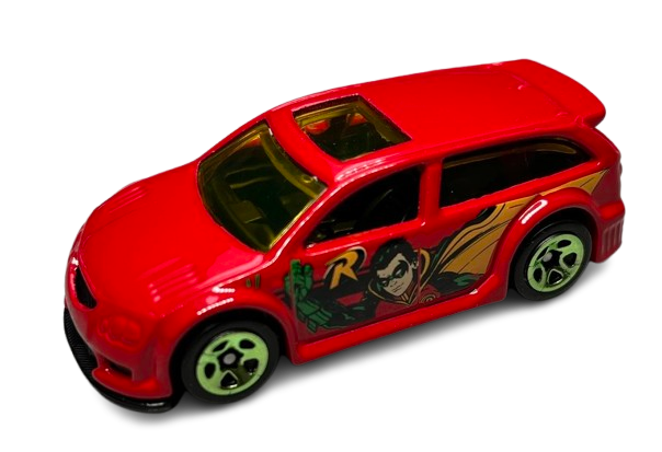 Hot Wheels 2023 - Theme / Mix 1 / Batman Series 05/20 / Robin - Audacious - Red - Green 5 Spoke Wheels - DC Comics Card