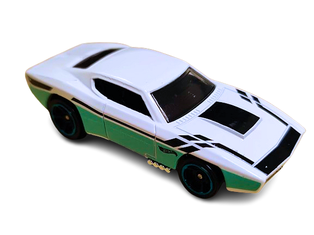 Hot Wheels 2024 - Collector # 006/250 - HW Dream Garage 01/05 - Custom Otto - White - Black & Aqua Stripes - M5 Wheels - USA Card