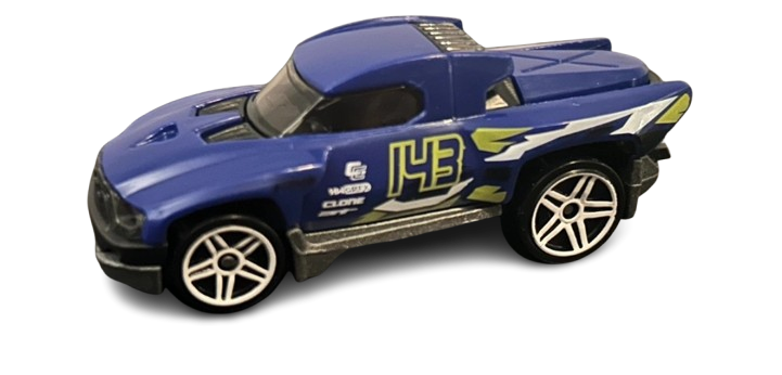 Hot Wheels 2024 - Collector # 131/250 - HW Track Champs 01/05 - New Models - Terra-Tracktyl - Blue - '143' - White PR5 Wheels - USA 'Let's Race' Card
