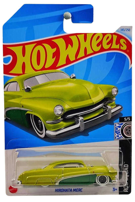 Hot Wheels 2024 - Collector # 143/250 - Rod Squad 5/5 - New Models - Hirohata Merc - Metalflake Apple Green - White Walls on 5 Spokes - IC