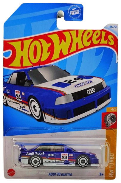 Hot Wheels 2024 - Collector # 144/250 - HW Turbo 4/5 - Audi 90 Quattro - Dark Blue / #24 - USA Card