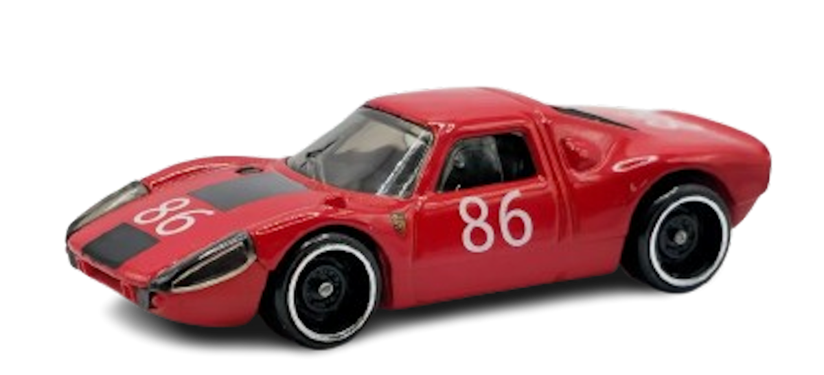 Hot Wheels 2024 - Collector # 158/250 - HW Exotics 1/10 - New Models - Porsche 904 Carrera GTS - Red / #86 - International Card