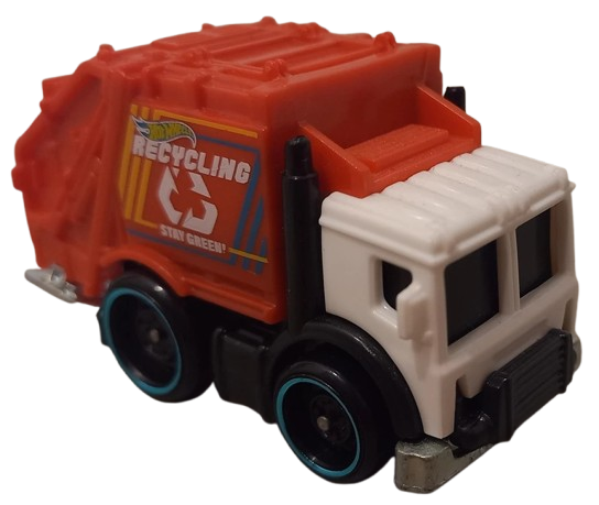 Hot Wheels 2024 - Collector # 160/250 - HW Metro 8/10 - Total Disposal - White Cab / Red Container - International 'Let's Race' Card