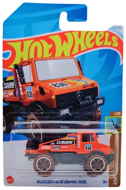Hot Wheels 2024 - Collector # 178/250 - HW Dirt 1/10 - Mercedes-Benz Unimog 1300L - Orange / #830 - International Card