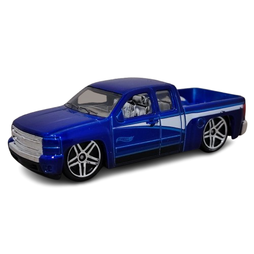 Hot Wheels 2024 - Collector # 207/250 - Then And Now 3/10 - Chevy Silverado - Blue - USA Card