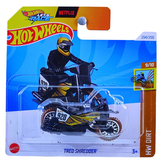 Hot Wheels 2024 - Collector # 234/250 - HW Dirt 9/10 - Tred Shredder (Dirt Bike, Motorcycle) - Black - Short Card
