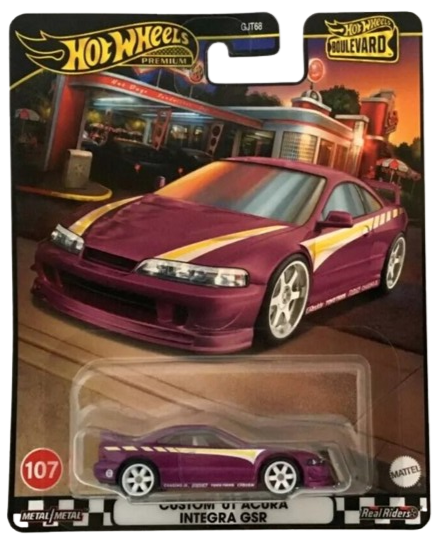 Hot Wheels 2024 - Premium / Boulevard # 107 - Custom '01 Acura Integra GSR - Metalflake Purple - Metal/Metal & Real Riders - Walmart Exclusive