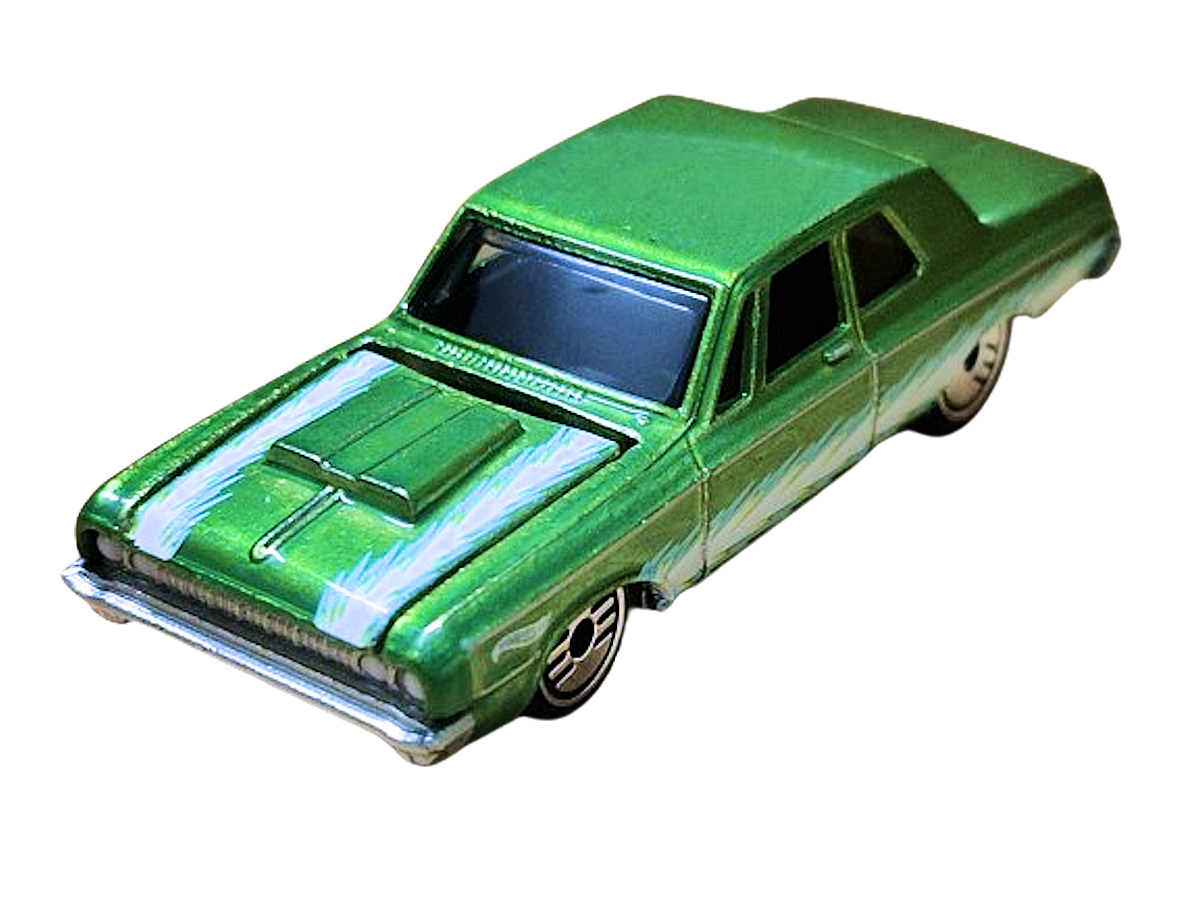 Hot Wheels 2024 - Theme Series / Mix 2 / Ultra Hots 1/8 - '64 Dodge 330 - Spectraflame Green - UH Wheels - Opening Hood - Metal/Metal - Target Exclusive - Retro Ultra Hots Blister Card