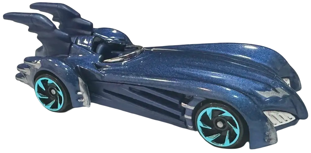 Hot Wheels 2025 - Collector # 002/250 - Batman 1/5 - Batman & Robin Batmobile - Metalflake Midnight Blue - USA 'Batman & Robin' Card