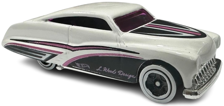 Hot Wheels 2025 - Collector # 005/250 - HW Designed By 1/5 - Purple Passion - White / 'L Wood Design' - International 'Let's Race' Card