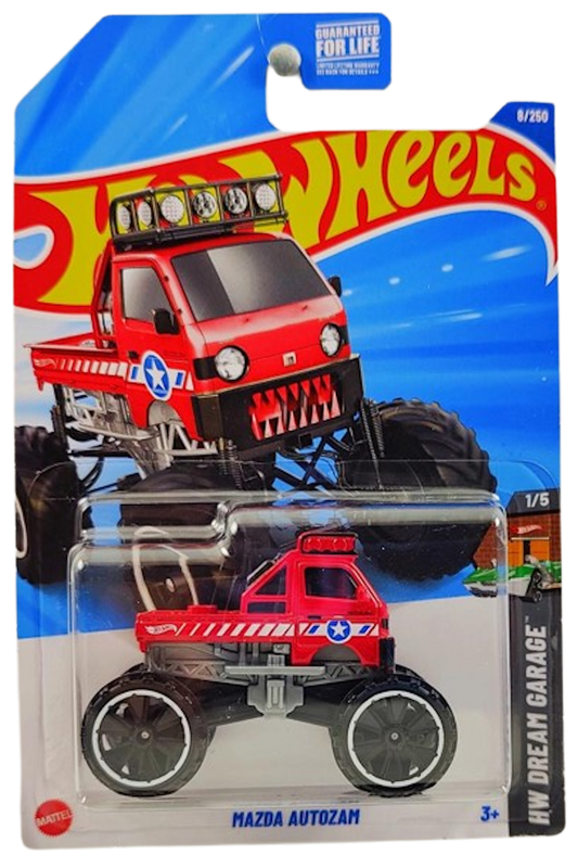 Hot Wheels 2025 - Collector # 008/250 - HW Dream Garage 1/5 - Mazda Autozam - Red - USA Card