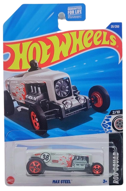 Hot Wheels 2025 - Collector # 025/250 - Rod Squad 2/10 - Max Steel - Gray - USA Card
