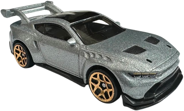Hot Wheels 2025 - Collector # 034/250 - Mustang 60th 1/5 - New Models - Ford Mustang GTD - Metalflake Silver - USA '60 Years' Card