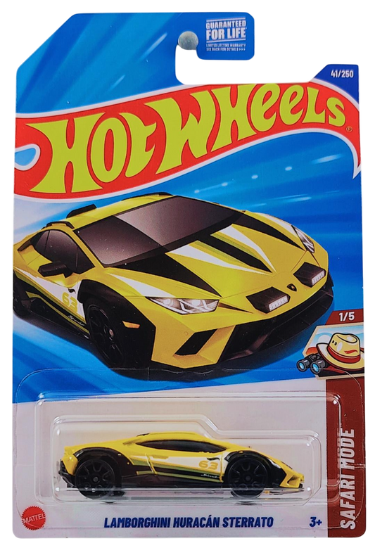 Hot Wheels 2025 - Collector # 041/250 - Safari Mode 1/5 - Lamborghini Huracán Sterrato - Yellow - USA Card