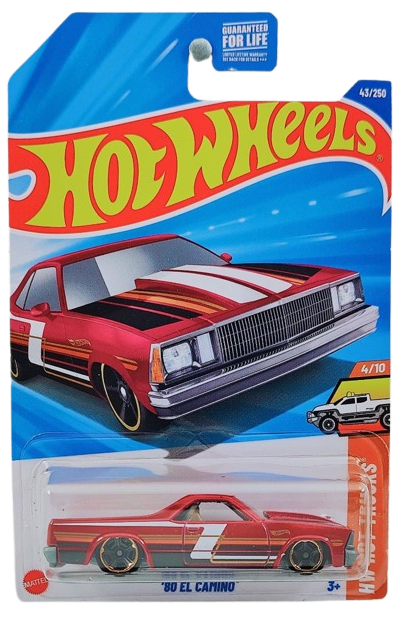 Hot Wheels 2025 - Collector # 043/250 - HW Hot Trucks 4/10 - '80 El Camino - Metalflake Red - USA Card