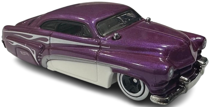 Hot Wheels 2025 - Collector # 046/250 - Rod Squad 4/10 - Hirohata Merc - Purple Metalflake / White - International Card