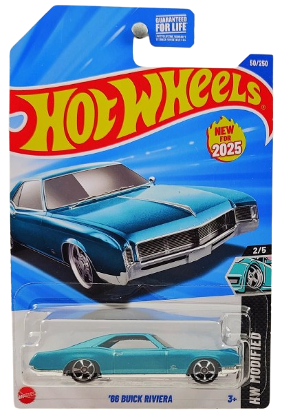 Hot Wheels 2025 - Collector # 050/250 - HW Modified 2/5 / New Models - '66 Buick Riviera - Teal Metalflake - USA Card