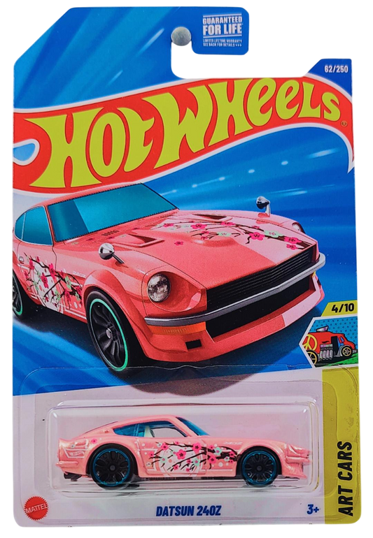 Hot Wheels 2025 - Collector # 062/250 - HW Art Cars 4/10 - Datsun 240Z - Pearl Pink - J5 Wheels - USA Card