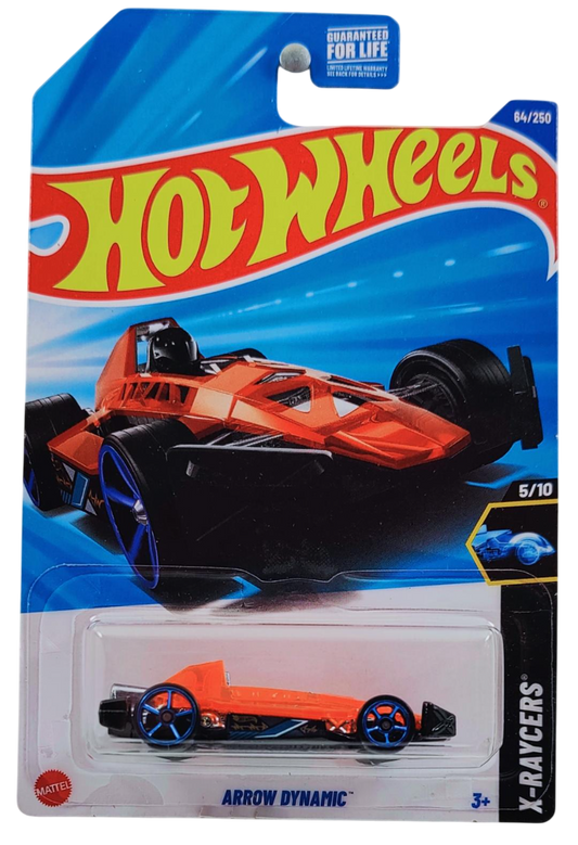 Hot Wheels 2025 - Collector # 084/250 - X-Raycers 5/10 - Arrow Dynamic - Transparent Orange Top over Black Base - OH5SP Wheels - USA Card