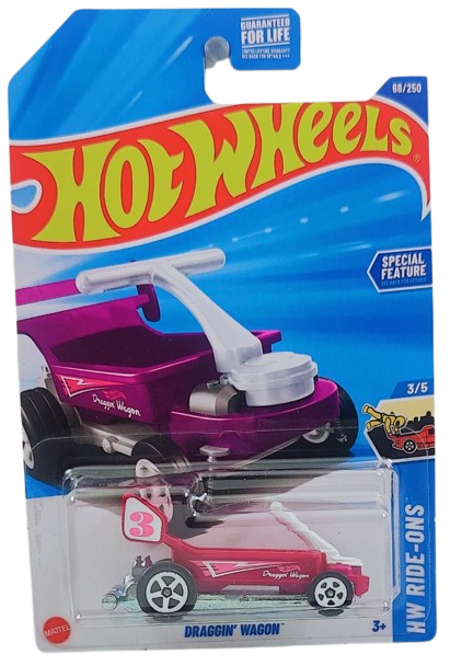 Hot Wheels 2025 - Collector # 068/250 - HW Ride-Ons 3/5 - Draggin' Wagon - Purple - White 5 Spokes - USA Card