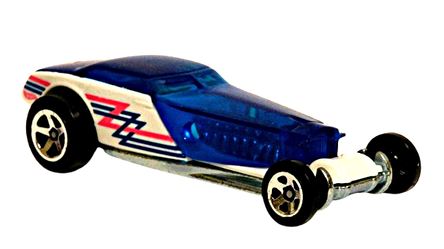 Hot Wheels 2025 - Collector # 069/250 - Rod Squad 5/10 - Hi-Roller - White Body / Transparent Blue Trunk, Roof & Hood - USA Card