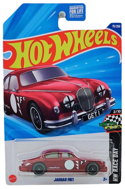 Hot Wheels 2025 - Collector # 075/250 - HW Race Day 2/10 - Jaguar Mk1 - Dark Red - USA Card