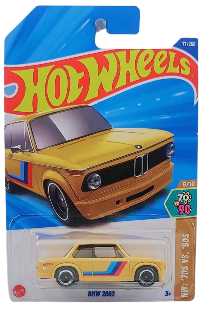 Hot Wheels 2025 - Collector # 077/250 - HW: '70s vs. '90s 5/10 - BMW 2002 - Dark Yellow - L4 Wheels - International Card