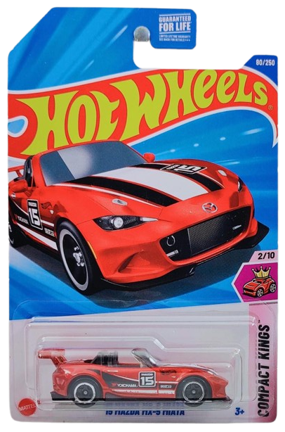 Hot Wheels 2025 - Collector # 080/250 - Compact Kings 2/10 - '16 Mazda MX-5 Miata - Red / #15 - USA Card