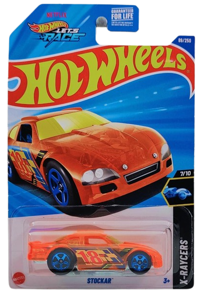 Hot Wheels 2025 - Collector # 089/250 - X-Raycers 7/10 - Stockar - Transparent Orange / #18 - USA Card