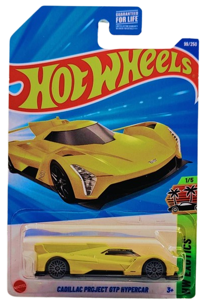Hot Wheels 2025 - Collector # 099/250 - HW Exotics 1/5 - Cadillac Project GTP Hypercar - Yellow - USA Card