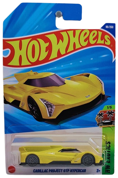 Hot Wheels 2025 - Collector # 099/250 - HW Exotics 1/5 - Cadillac Project GTP Hypercar - Yellow - International Card