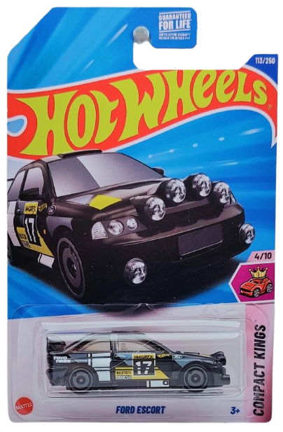 Hot Wheels 2025 - Collector # 113/250 - Compact Kings 4/10 - Ford Escort (Rally) - Black / #17 - USA Card