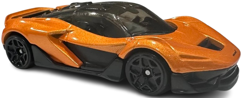 Hot Wheels 2025 - Collector # 142/250 - HW Race Day 6/10 - New Models - McLaren W1 - Papaya Orange - Black Y 5-Spoke Wheels - International Card