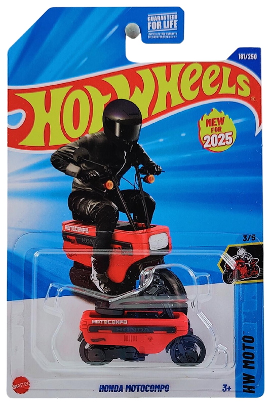Hot Wheels 2025 - Collector # 181/250 - HW Moto 3/5 / New Models - Honda Motocompo - Red - USA Card