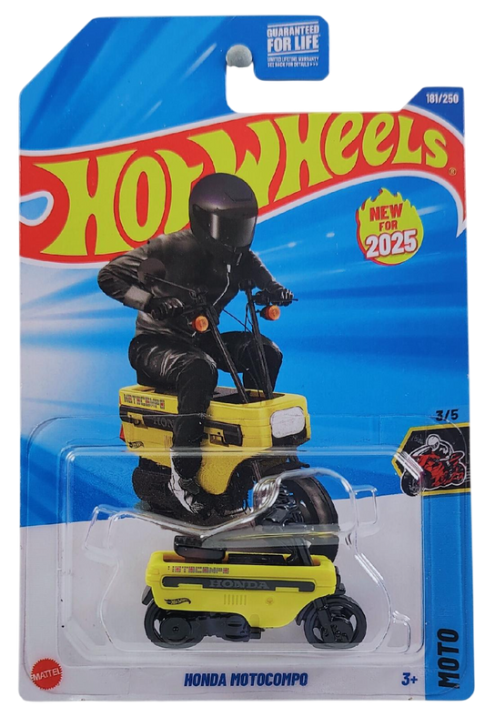 Hot Wheels 2025 - Collector # 181/250 - HW Moto 3/5 / New Models - Honda Motocompo - Yellow - USA Card