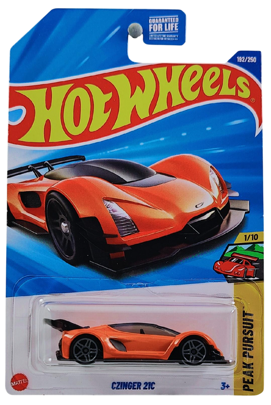 Hot Wheels 2025 - Collector # 192/250 - Peak Pursuit 1/10 - Czinger 21C - Orange - USA Card