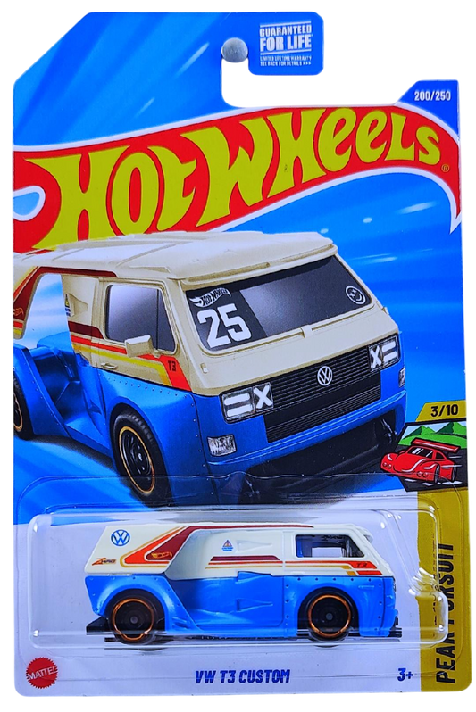 Hot Wheels 2025 - Collector # 200/250 - Peak Pursuit 3/10 - VW T3 Custom - White over Blue - USA Card
